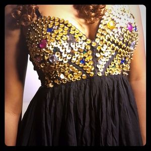 NWOT Angel Biba blk sequins party dress size small
